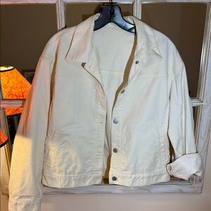 Uniqlo Cream Button-Front Pinwale Corduroy Jacket